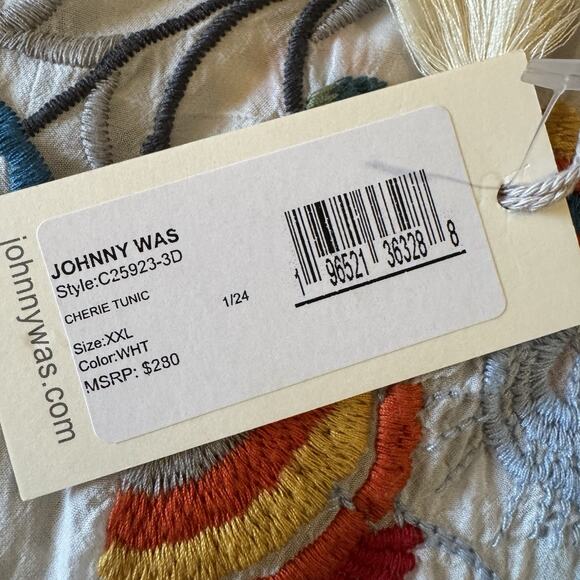 New Johnny Was Cherie Tunic Womens XXL 2X Sheer Floral Bohemian Boho Hippie Chic - Picture 16 of 16